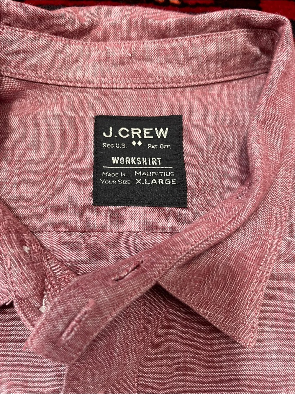 J. Crew Men’s red Workwear Button-Down Shirt